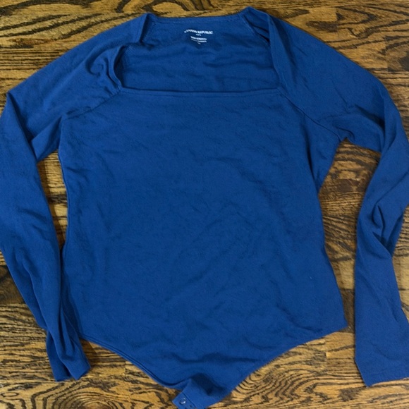 NWOT Banana Republic Navy Long Sleeve Body Suit - Picture 2 of 3